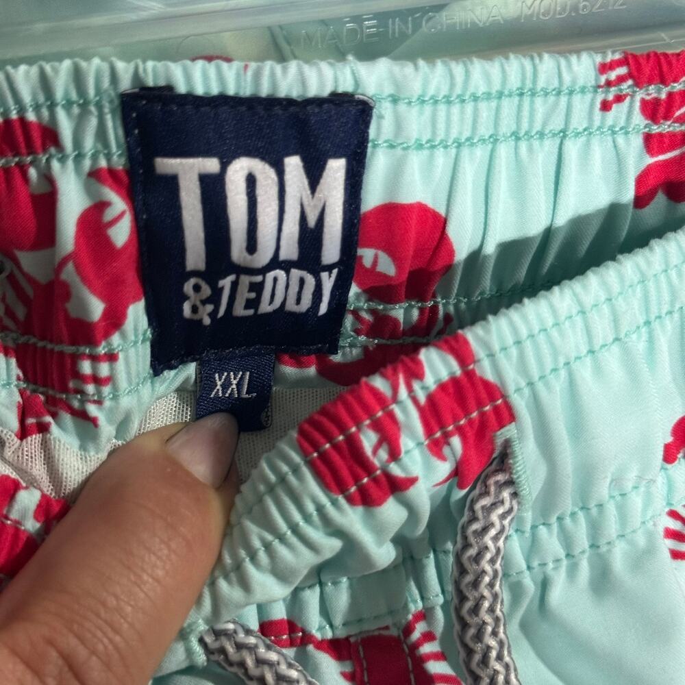 New to Posh B🔆| Euro StyleTom & Teddy Light Blue Swim Shorts with Red Crabs XXL - Picture 4 of 8